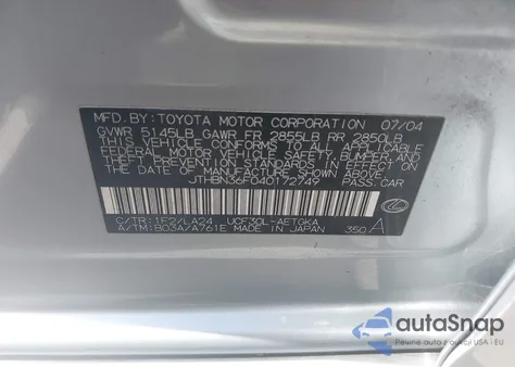 2004 Lexus Ls 430 z USA, uszkodzony, nr VIN JTHBN36F040172749